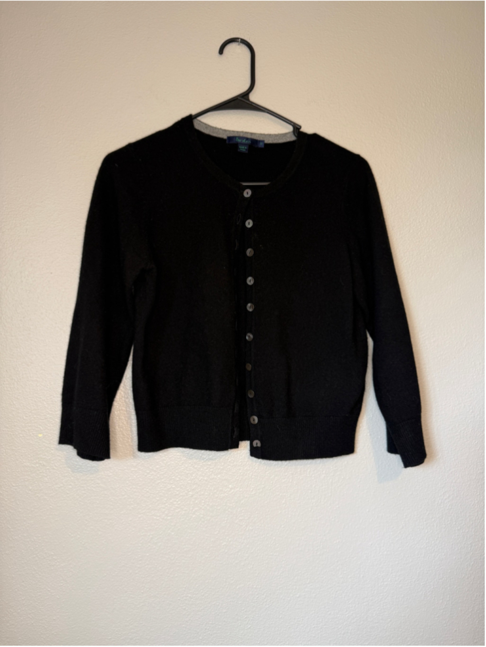 Boden 100% Cashmere Black Button Cardigan Sweater 10